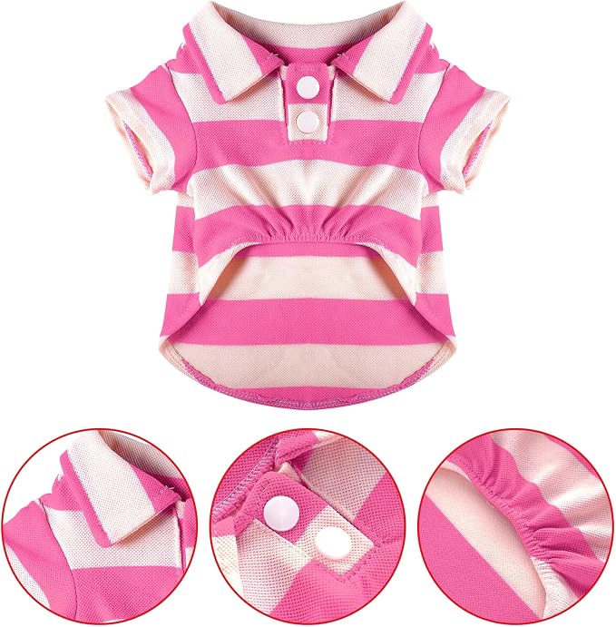 Pistha Dog Shirt Polo Shirt Striped Puppy Clothes for Boy Girl Pets | Dog Shirt Dog Clothes Pet Clothes with Summer Button Up for Small Medium Dogs Cats