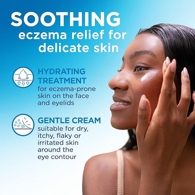 Flexitol Face and Eyelid Eczema Cream for Sensitive Skin, 5% Colloidal Oatmeal, Soothing Eye Treatment for Eczema and Dermatitis, Hydrating Non-Greasy Ointment for Dry, Itchy Skin, 1.4 oz