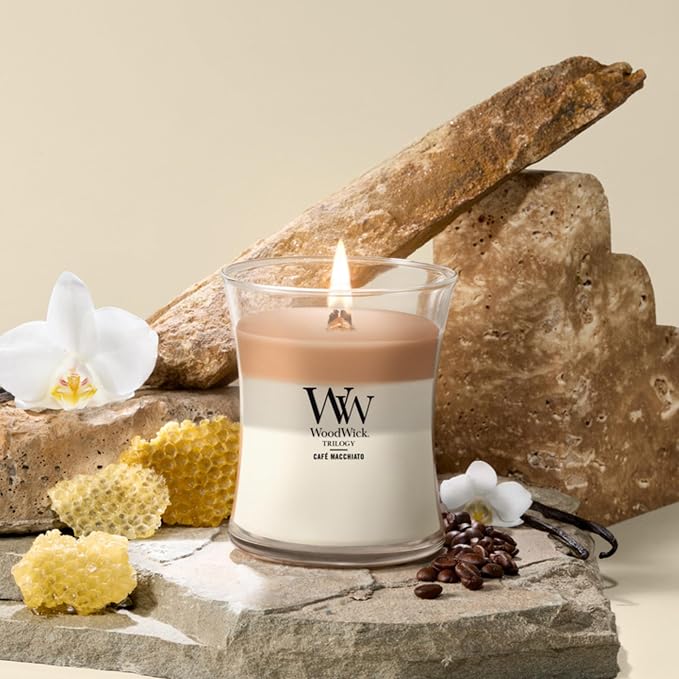 WoodWick Café Macchiato Medium Hourglass Trilogy Candle
