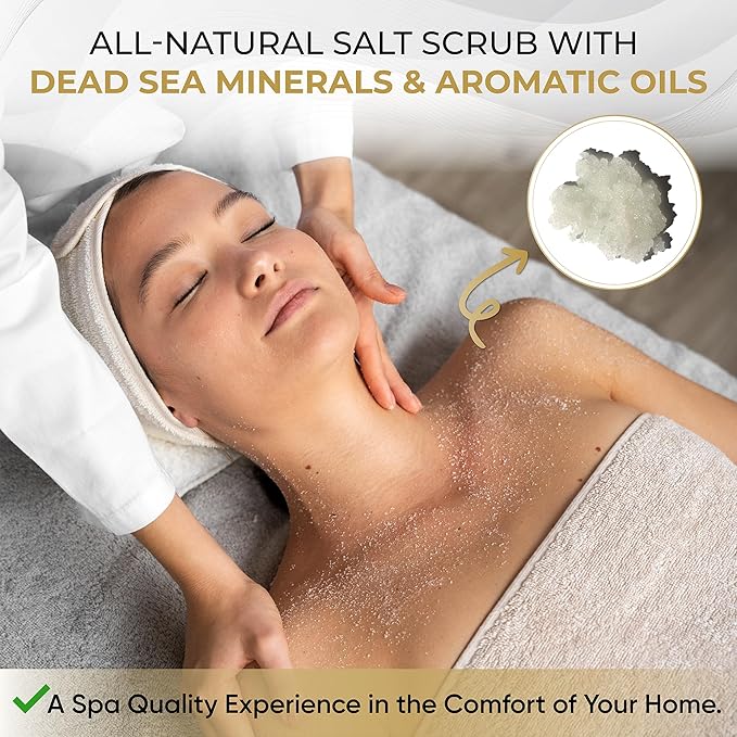 Salt Cellar Spa Skin Reviving Kiwi Mango Salt Scrub - Energize Your Skin with Dead Sea Minerals - Revive, Refresh, and Rejuvenate - Made in Israel, Cruelty-Free, 18 oz.
