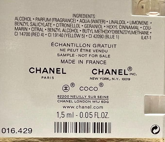 Coco Mademoiselle Eau De Parfum Perfume Sample Vial Travel 1.5 Ml/0.05 Oz by Paris Fragrance