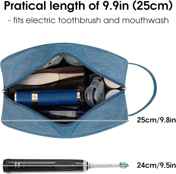 Narwey Travel Toiletry Bag for Women Traveling Dopp Kit Men Travel Bag for Toiletries Cosmetic Bag Makeup Bag Medicine Bag for Traveling (Navy Blue)