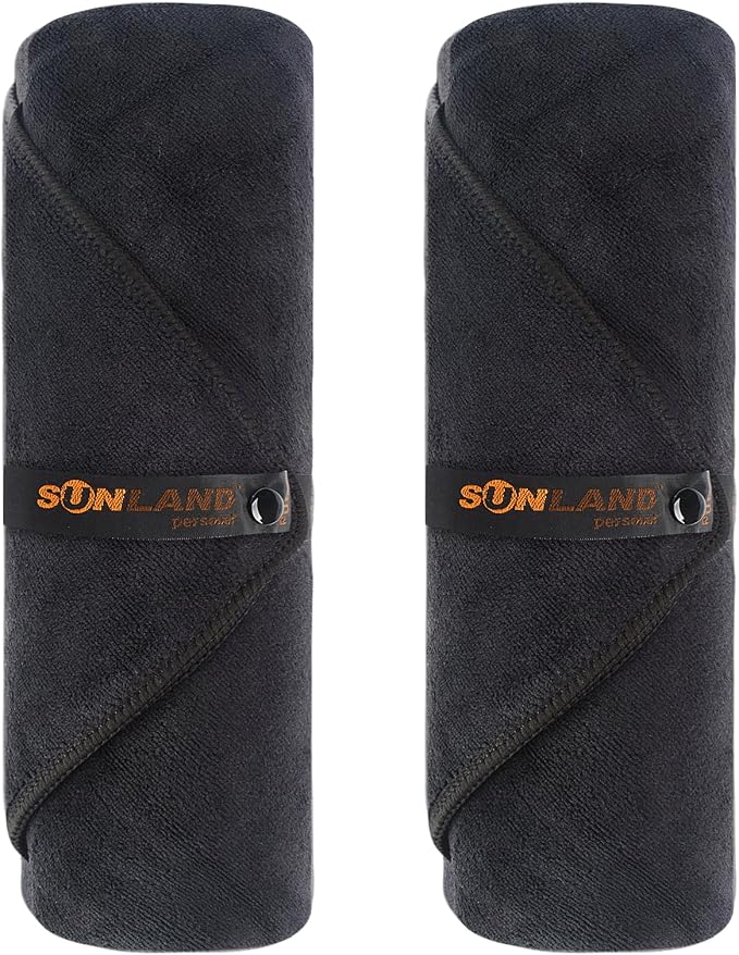 SUNLAND Microfiber Gym Bath Towel Ultra Soft Travel Camping Towel Super Absorbent Swimming Sport Yoga Sweat Towels with Straps for Adults and Children