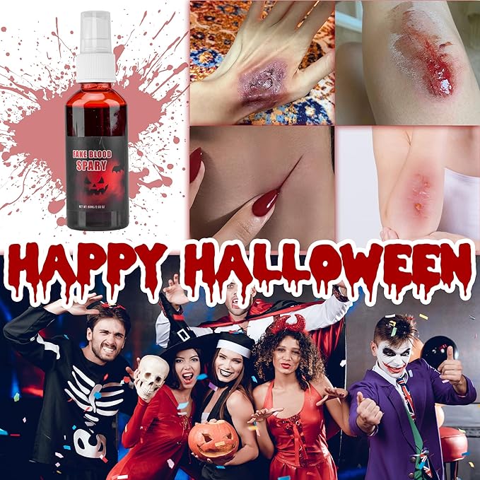 Halloween Special Effects SFX Makeup Kit - 6 Colors Bruise Body Makeup Face Painting Palette + Scar Wax + Spatula Tool + Fake Blood + Stipple Sponges + Brushes - For Halloween Party & Cosplay