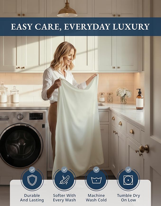 LANE LINEN 100% Egyptian Cotton Bed Sheets sábanas California King - 1000 Thread Count, Soft & Comfy Thick Bedding Sheets & Pillowcase Set, Machine Wash 15" Deep Pocket Cal King Sheet Set -Mineral