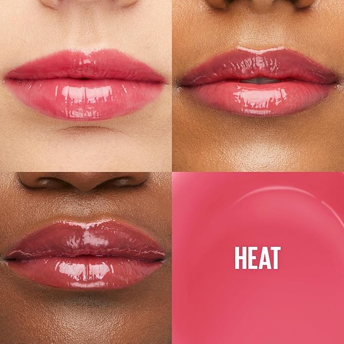 Maybelline Lifter Gloss, Hydrating Lip Gloss with Hyaluronic Acid, High Shine for Plumper Looking Lips, Heat, Raspberry Neutral, 0.18 Ounce