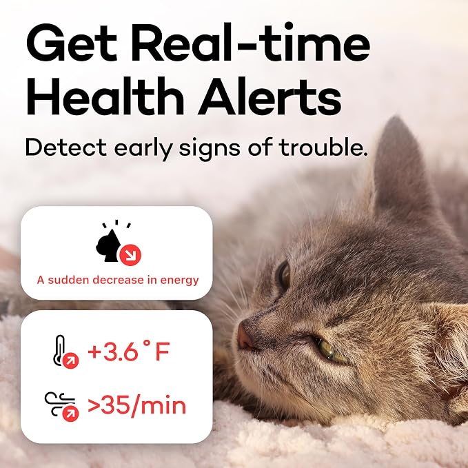 Health Tracker for Cats - Smart Cat Collar with Safety Breakaway Buckle for Indoor Cats, Wellness Alerts, Real-time Monitoring (Kimono (Sakura -Night-),XL)