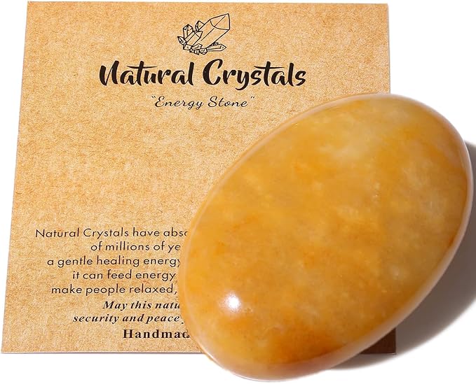 MAIBAOTA 2.4" Large Topaz Crystal Stone Polished Palm Stone Healing Crystals 0.7" Thick Natural Reiki Gemstone Worry Stone Energy Balancing Anxiety Stress Relief Meditation 1 Pc