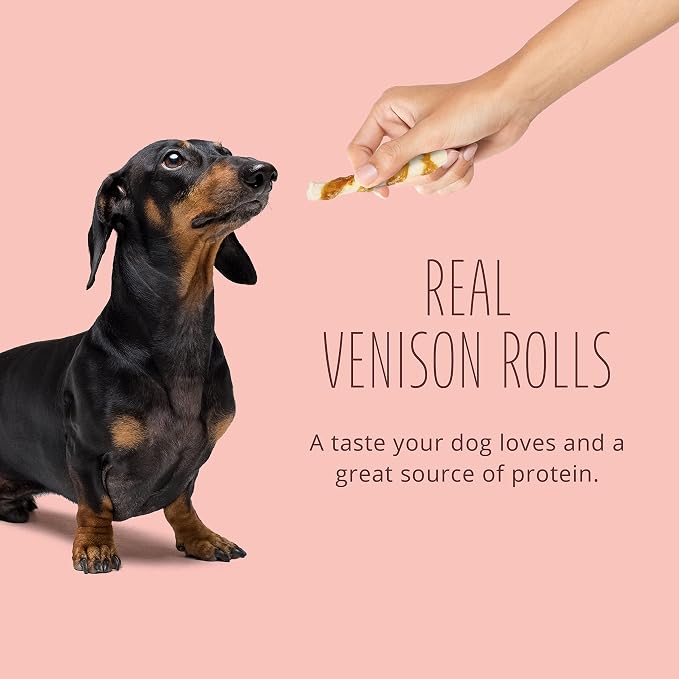 Better Belly Proteins Roll Highly Digestible Dog Treats, 6 Count | With Real Venison, Long-Lasting Digestible Chew, No Grain Added, No Artificial Colors Or Flavors, For Adult Dogs