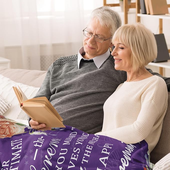 Retirement Gift for Woman 2026, Purple Retirement Blanket for Women 80"x60" | Happy Retired Gifts, Soft Purple Retirement Throw for Retiring Coworker, Teacher, Nurse, Mom, Farewell & Going Away Gift