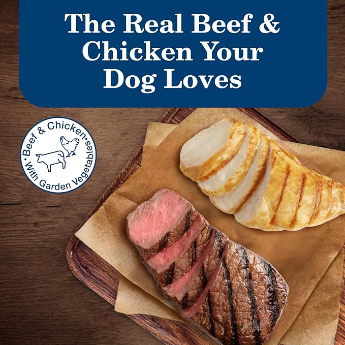 Blue Buffalo Homestyle Recipe Adult Wet Dog Food,Made with Natural Ingredients,Chicken and Beef Dinner Variety Pack,12.5-oz Cans,(Pack of 12)