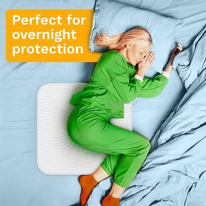 Washable Underpads - Large Bed Pads for use as Incontinence Bed Pads, Reusable Pet Pads, Great for Dogs, Cats, Bunny, Seniors Bed Pad (Pack of 6 - 30x34)