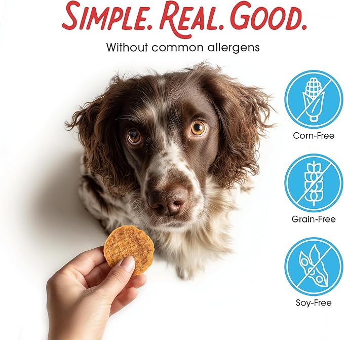 Dogs Love Chicken Jerky Dog Treats 3 Ingredients Grain Free 6 oz | Made in the USA, soft and chewy, healthy dog snacks, training treats for small medium and large breed dogs and puppies