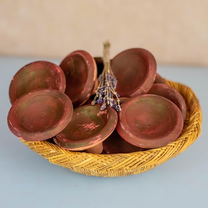 Set of 2 Moroccan Lip Stain Pots – Organic & Long-Lasting Natural Lip Tint in Clay Pots, Made with Pomegranate and Rose Extracts