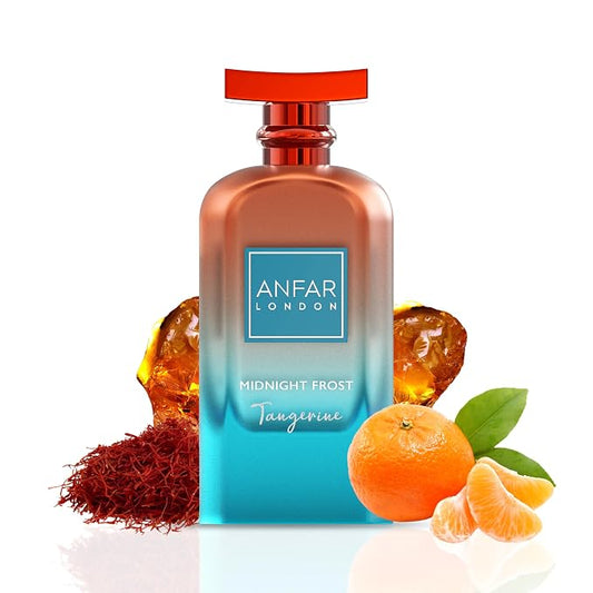 ANFAR LONDON Midnight Frost Tangerine Eau de Parfum 100ml – Dubai Perfume for Men, Long Lasting Citrus Amber Musk Fragrance, Luxury Arabian Cologne