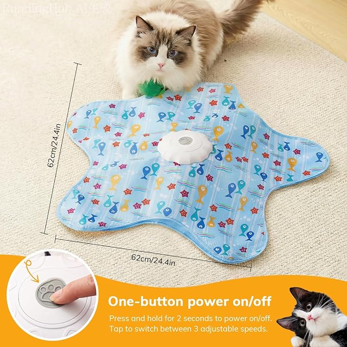 Cat Toy, Interactive Cat Toy, Cat Toys Interactive, Rechargeable Hide And Seek Automatic Kitten Toy With 2 Replaceable Wands, 3 Modes, 10-Min Auto-Sleep & Realistic Mouse Sounds For Indoor Cats
