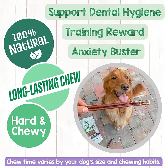 Nature Gnaws Small Bully Sticks 5-6" Rawhide Free Dog Chews, 15 Count | Long Lasting for Light Chewers and Puppies - Natural Thin Beef Dog Chew Bones - No Artificial Preservatives