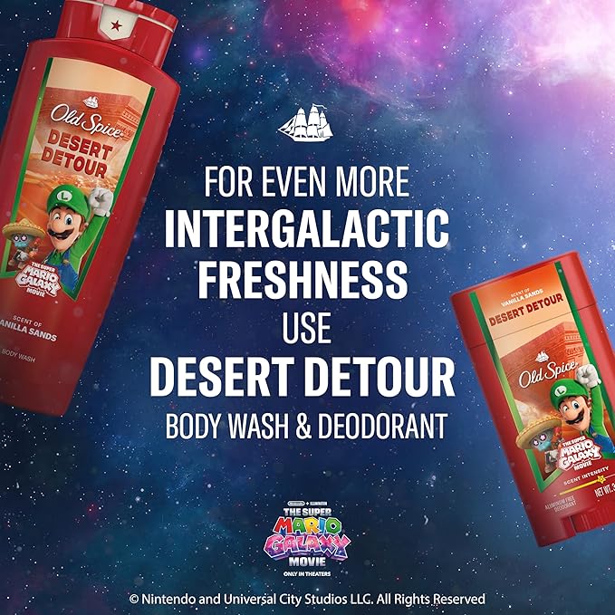 Old Spice Bar Soap for Men, x The Super Mario Galaxy Movie, Cold Pressed with Grit, Made with Natural Oils & Plant Based Cleanser, Vanilla Sands with Warm Vanilla & Cream Scent, 5.0 oz