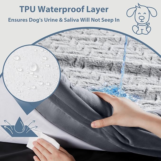 WNPETHOME XL Extra Large Orthopedic for Senior Dog Bed Comfy Sleeping | Washable Dog Couch with Removable Waterproof Cover, Large Pet Sofa Bed with Bolster Sides for Relaxing Dark Gery 41x28 Inch