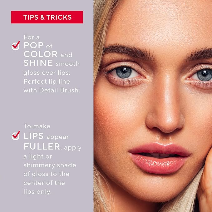 Mirabella - Luxe Advanced Formula Lip Gloss, Non-Sticky Hydrating Lip Glosses with Vegan Lanolin, Jojoba Oil & Vitamin E, Long-Lasting & Cruelty-Free Makeup, Lustre (Light Peach Nude)