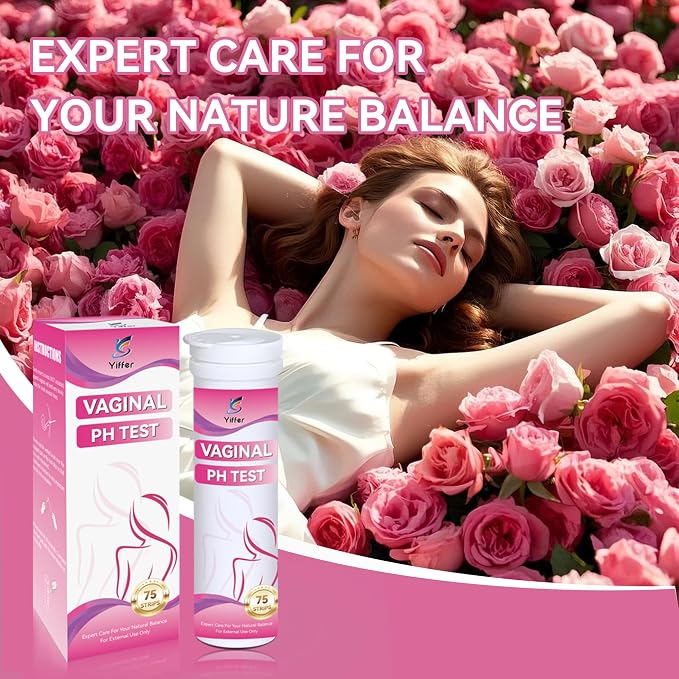 75-Count Vaginal pH Test Strips – At-Home Feminine Wellness Kit for Monitoring Balance, Yeast Infection & BV, Providing Accurate Results for Women