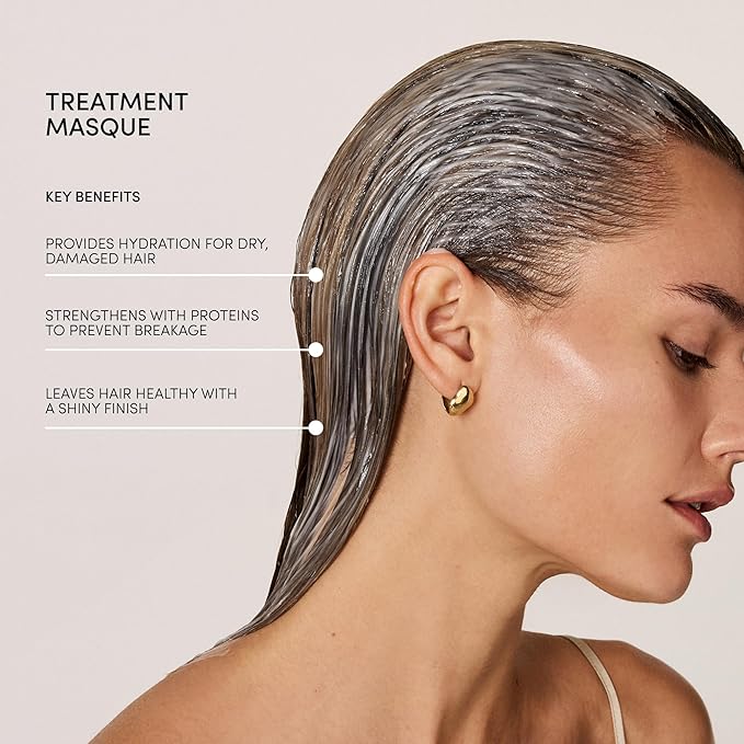 OUAI Fine to Medium Hair Treatment Masque - Hydrating Hair Mask to Help Repair Strands & Increase Shine - With Shea Butter, Keratin and Panthenol - Paraben, Phthalate & Sulfate Free (8 Fl Oz)