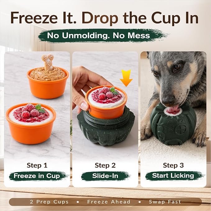 KADTC L, 3-in-1, Freeze Treat Dog Toy & Kibble Dispenser & Chew & Lick Ball