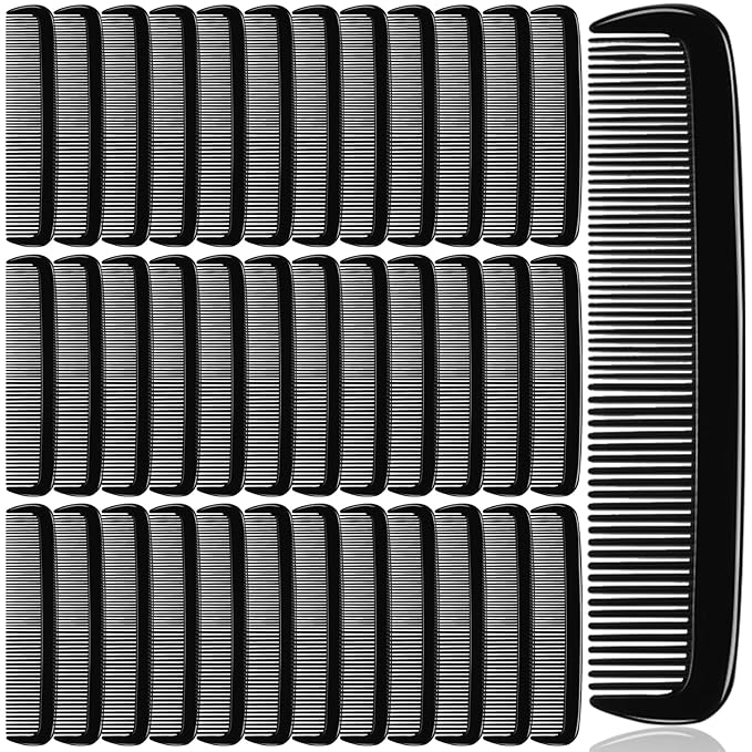 Yaomiao 500 Pieces Pocket Comb Bulk 5 Inch Plastic Hair and Travel Fine Tooth Combs for Women Men Beard Styling Dressing(Black)