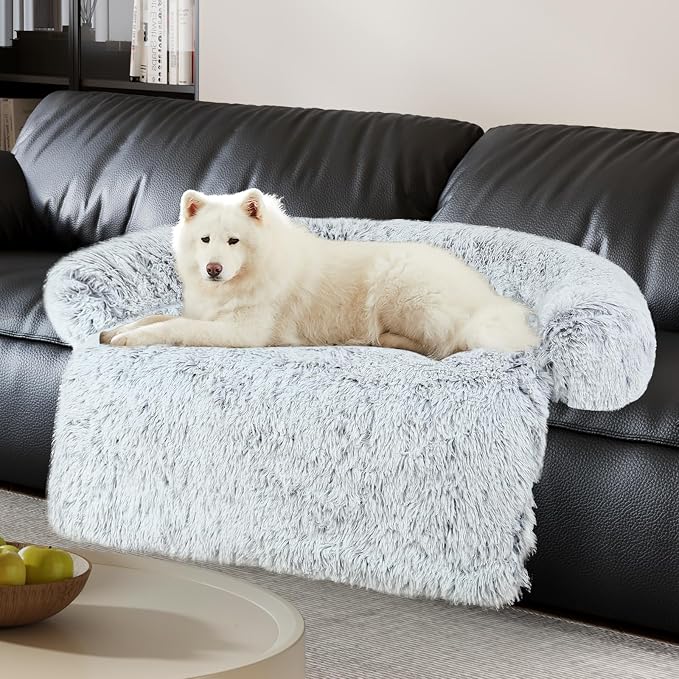 Luxurious Dog Couch Bed Protector for Dog Pet Couch Cover Dog Sofa Bed(XXL) | Removable Fluffy Plush Dog Couch Bed Washable, Calming Dog Sofa Beds, Waterproof Couch Protector, Pet Beds Mats for Couch(L)