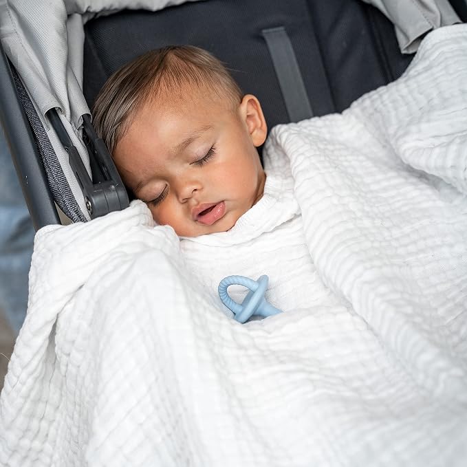 Comfy Cubs Muslin Baby Blanket 40" x 40" L - Swaddle Blankets, White | Soft, Lightweight, 6-Layer Cotton Breathable Baby Blankets - Comfortable, Gentle & Versatile Cotton Baby Blankets for Sleep