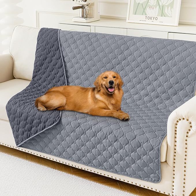 Smiry Waterproof Dog Bed Cover Blanket, Reversible Pet Blanket | Soft Reversible, Washable Leakproof Cats Dogs Couch Cover for Sofa, Couch, Furniture (68x82 Inch)