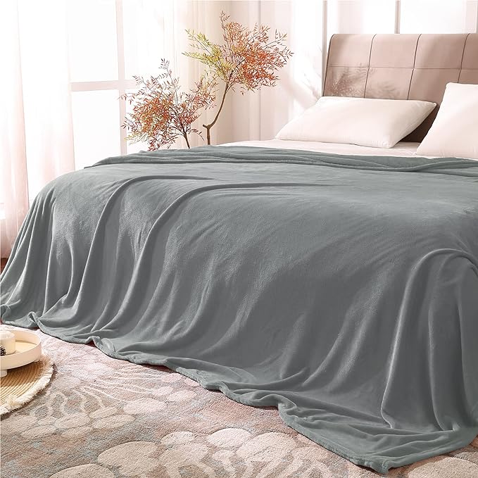 BEDELITE Fleece Blanket Soft Plush King Size Bed Blanket Grey 108"x90" | Ultra Soft Fleece, Plush Microfiber, Lightweight Warmth, All Season Comfort, Fade Resistant, Machine Washable