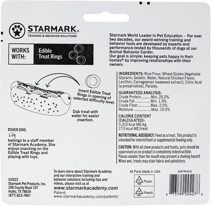 Starmark Treat Ringer Hot Dog Toy for Small Dogs (Pack of 2)