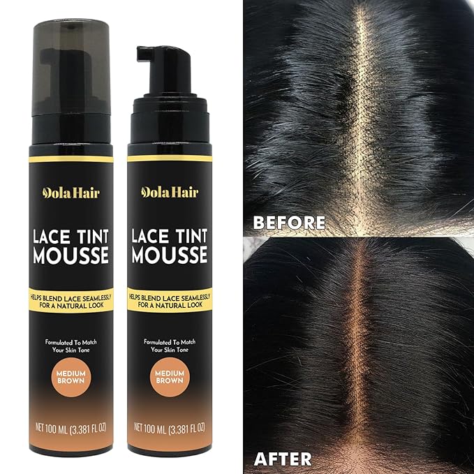 Dolahair Lace Glue Kit - Complete Set with Lace Tint Mousse, Wig Installation & Melting Spray(Medium Brown)