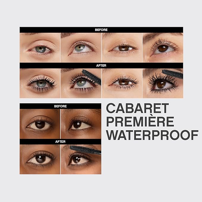 Vivienne Sabó Cabaret Premiere Black Waterproof Mascara, Volume and Length, Curling, No Flaking, No Clumping, Smudge Proof, Washable, Cruelty-Free, Made in Europe, (01 Black), 0.3 Fl Oz, 1 Pack
