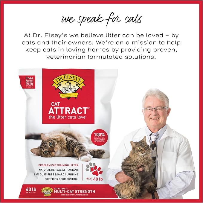 Dr. Elsey's Cat Attract Clumping Clay Cat Litter 40 lb. Bag