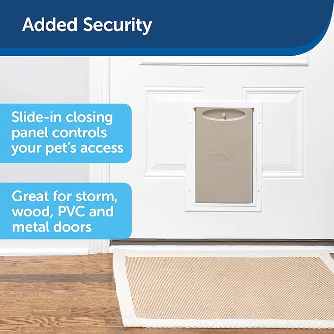PetSafe Extreme Weather Aluminum Dog Door for Exterior - Most Energy Efficient Pet-Door - 3 Flaps for Insulation - Medium Dogs (Pack of 4)
