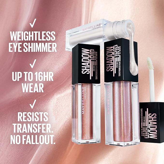 MAYBELLINE Shadow Drip Eye Tint Liquid Eyeshadow, High-Impact, Lightweight Shimmer Eye Shadow with Up To 16HR Wear, Onyx Drip, 1 Count