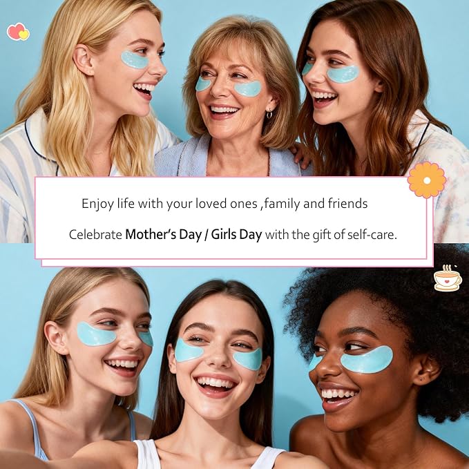 firstfly 60 PCS Under Eye Patch Masks, for Dark Circles, Puffy Eyes, Reduces Fine Lines, Wrinkles, Eye Bags with Collagen & Hyaluronic Acid - Day & Night Skincare Pads,Hydrating & Cooling