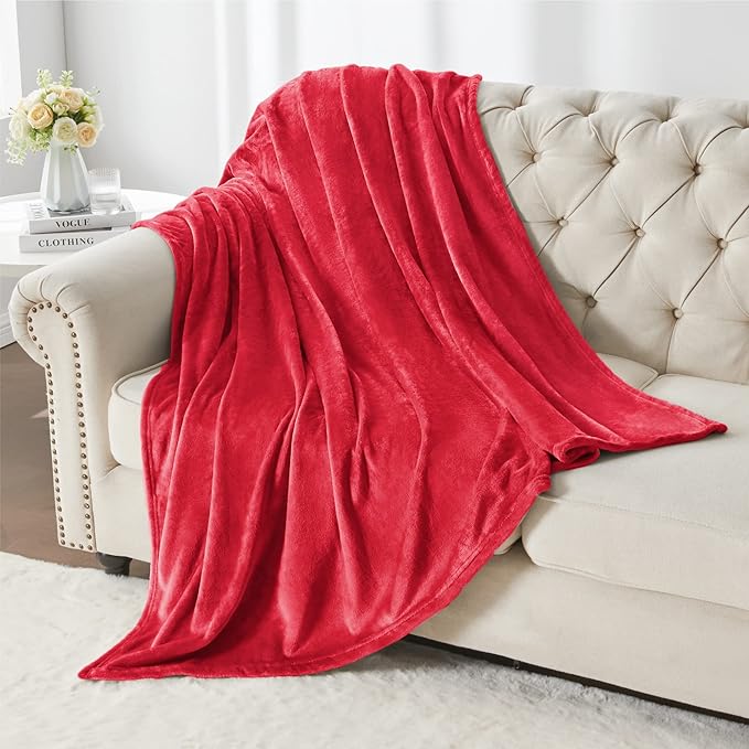 BEDELITE Fleece Blanket Soft Plush Throw for Couch Red 50"x60" | Ultra Soft Fleece, Plush Microfiber, Lightweight Warmth, All Season Comfort, Fade Resistant, Machine Washable, Couch Sofa Bed