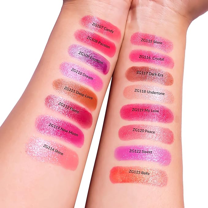 Pink Red Brown Lipstick Set for Women Shimmer Tinted Lip Balm Hydrating Moisturizing Lipstick Cruelty Free Lip Makeup, DM107/108/117