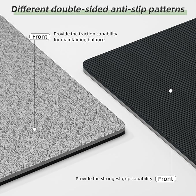 Yoga Mat Thick（8mm）Exercise Mat Non Slip Anti-tear,Pilates Mat for Men and Women,Workout Mats for Home,Barefoot Workouts and Floor Exercise,with Carrier Strap(71"x 24")