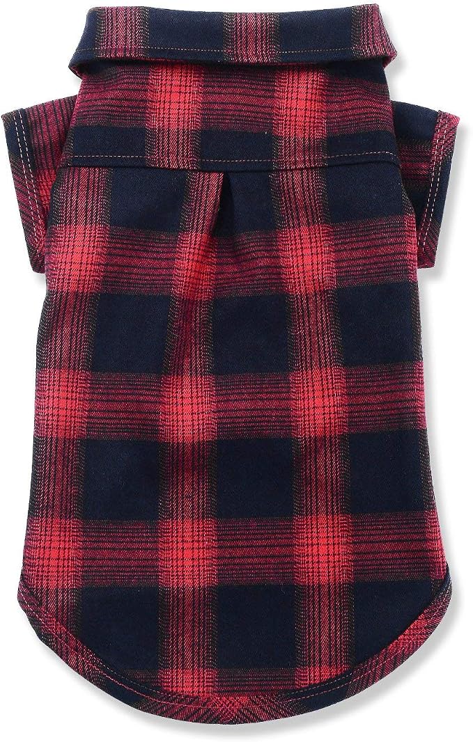 Koneseve Dog Shirt, Pet Plaid Clothes Shirt T-Shirt, Sweater Bottoming Shirt for Small Dog Cat Puppy Grid Adorable Wearing Stylish Cozy Halloween,Christmas Costumes (Red;M/Medium)