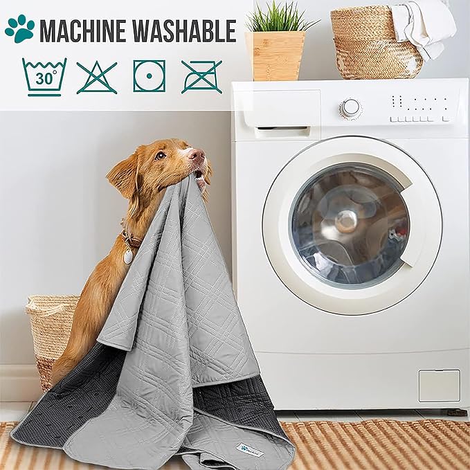 PetAmi Waterproof Couch Cover for Dog Bed Sofa Blanket, 68x82 Light Gray | Leakproof Furniture Protector for Pet Cat, Machine Washable Pee Proof Mat for Chair Car Seat, Durable & Anti Slip Backing