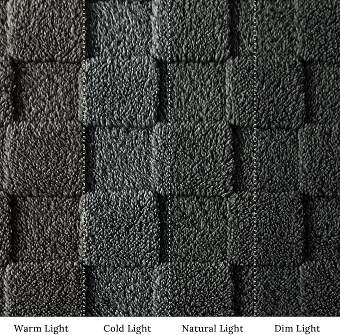 Exclusivo Mezcla 3D Checkered Fleece Twin Blanket for Bed, Dark Grey | Super Soft and Cozy Fluffy Bed Blanket, Cute Fuzzy Blanket for Teens Back to School, Dorm Essentials, All Season, 60"x80"