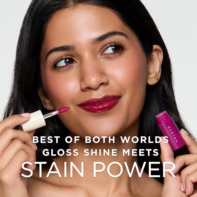 HALEYS Re-dew Lip Gloss to Stain - Hydrating Kiss-Proof Formula with Vegan Squalane & Vitamin E - Lightweight Transfer-Proof Hybrid for Soft Color, Cushiony Moisture & All-Day Wear (Crush)
