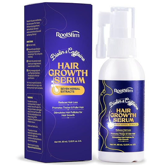 Hair Growth Serum, Rice Water & Biotin & Caffeine, Hair Growth Spray for Men & Women, Hair Oils for Hair Growth - Hair Thinning, Longer, Fuller Hair, Enriched with Seven Herbal Extracts