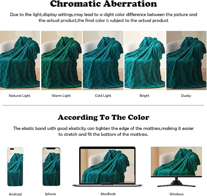NEWCOSPLAY 3D Checkered Flannel King Blanket, Dark Teal, 90"x110" | Super Soft Cute Lightweight Decorative Premium Silky Fleece Blanket for Couch Sofa Bed, Gift for Women Men, All Season Use