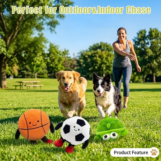 Basketball Interactive Dog Toys, Jumping Squeaky Dog Toys with Recording and Music Modes,Activated Dog Toy Moving Dog Toy for Small/Medium/Large Dogs to Keep Them Busy