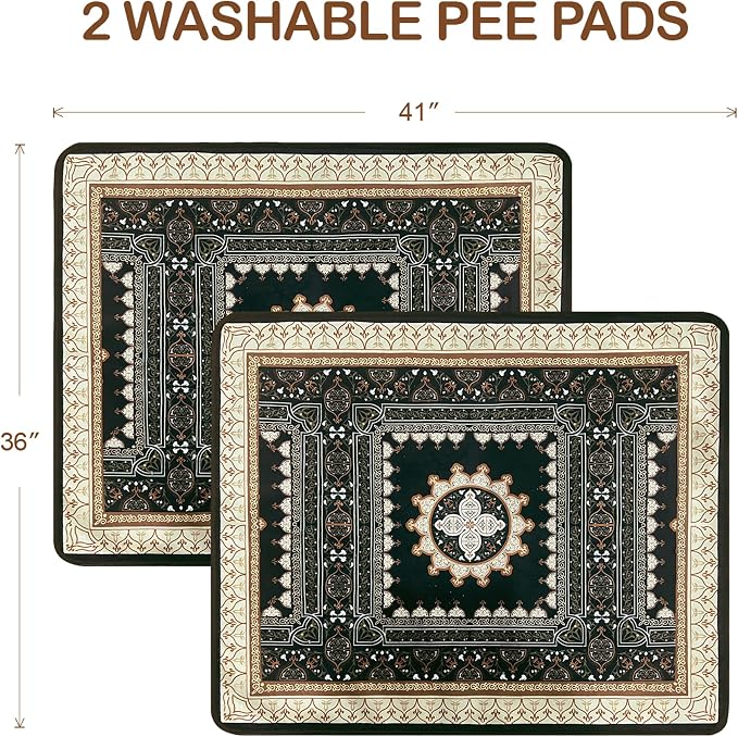 Washable Pee Pads for Dogs, Reusable Puppy Pads 36"x 41" 2 Pack | Leak-Proof, Super Absorbent Potty Training Pads With Non-Slip Backing For Crates, Floor, Playpen, Whelping & Furniture